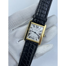 (준비완료/특급배송)NO.2840/K11공장 까르띠에 탱크솔로 27MM 가죽 옐로우골드